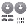 4312-13002 Geospec Brake Rotors with 3000-Series Ceramic Brake Pads & Hardware, 1990-1996 Subaru, Position: Front - image 1
