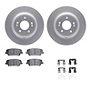 4312-21033 Geospec Brake Rotors with 3000-Series Ceramic Brake Pads & Hardware, Fits Select Kia/Hyundai/Genesis, Position: Rear - image 1