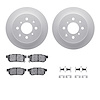 4312-59006 Geospec Brake Rotors with 3000-Series Ceramic Brake Pads & Hardware, 1988-2001 Acura/Honda, Position: Rear - image 1