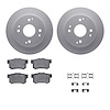 4312-59016 Geospec Brake Rotors with 3000-Series Ceramic Brake Pads & Hardware, 1992-1997 Acura/Honda, Position: Rear - image 1