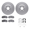 4312-67053 Geospec Brake Rotors with 3000-Series Ceramic Brake Pads & Hardware, 2007-2017 Infiniti/Nissan, Position: Front - image 1