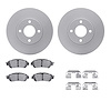 4312-67068 Geospec Brake Rotors with 3000-Series Ceramic Brake Pads & Hardware, Fits Select Infiniti/Nissan, Position: Front