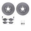 4312-73018 Geospec Brake Rotors with 3000-Series Ceramic Brake Pads & Hardware, 1998-2008 Audi/Volkswagen, Position: Front - image 1