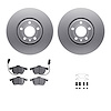 4312-73019 Geospec Brake Rotors with 3000-Series Ceramic Brake Pads & Hardware, 1999-2006 Audi/Volkswagen, Position: Front - image 1