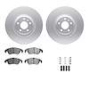 4312-73034 Geospec Brake Rotors with 3000-Series Ceramic Brake Pads & Hardware, 2008-2011 Audi/Volkswagen, Position: Front - image 1