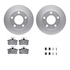 4312-74005 Geospec Brake Rotors with 3000-Series Ceramic Brake Pads & Hardware, 1992-1998 Audi/Volkswagen, Position: Rear - image 1