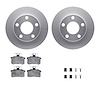 4312-74006 Geospec Brake Rotors with 3000-Series Ceramic Brake Pads & Hardware, 1996-2001 Audi/Volkswagen, Position: Rear - image 1