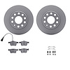 4312-74048 Geospec Brake Rotors with 3000-Series Ceramic Brake Pads & Hardware, Fits Select Audi/Volkswagen, Position: Rear - image 1