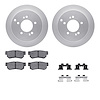 4512-03165 Geospec Brake Rotors w/5000 Advanced Brake Pads Kit & Hardware, 2001-2010 Kia/Hyundai/Genesis, Position: Rear - image 1