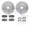 4512-03194 Geospec Brake Rotors w/5000 Advanced Brake Pads Kit & Hardware, Fits Select Kia/Hyundai/Genesis, Position: Front