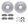 4512-11050 Geospec Brake Rotors w/5000 Advanced Brake Pads Kit & Hardware, 2006-2009 Land Rover, Position: Front - image 1