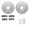 4512-13044 Geospec Brake Rotors w/5000 Advanced Brake Pads Kit & Hardware, 1990-1999 Subaru, Position: Rear - image 1