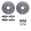 4512-13068 Geospec Brake Rotors w/5000 Advanced Brake Pads Kit & Hardware, Fits Select Subaru, Position: Rear - image 1