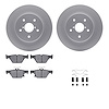4512-13073 Geospec Brake Rotors w/5000 Advanced Brake Pads Kit & Hardware, Fits Select Subaru, Position: Rear