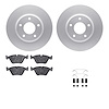 4512-20034 Geospec Brake Rotors w/5000 Advanced Brake Pads Kit & Hardware, 1997-2001 Jaguar, Position: Front - image 1
