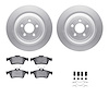 4512-20042 Geospec Brake Rotors w/5000 Advanced Brake Pads Kit & Hardware, 2006-2015 Jaguar, Position: Rear