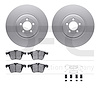 4512-20045 Geospec Brake Rotors w/5000 Advanced Brake Pads Kit & Hardware, 2010-2019 Jaguar, Position: Front - image 1