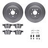 4512-20065 Geospec Brake Rotors w/5000 Advanced Brake Pads Kit & Hardware, Fits Select Jaguar, Position: Rear