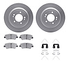 4512-21084 Geospec Brake Rotors w/5000 Advanced Brake Pads Kit & Hardware, Fits Select Kia/Hyundai/Genesis, Position: Rear