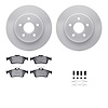 4512-27079 Geospec Brake Rotors w/5000 Advanced Brake Pads Kit & Hardware, 2004-2013 Volvo, Position: Rear - image 1