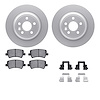 4512-27086 Geospec Brake Rotors w/5000 Advanced Brake Pads Kit & Hardware, 2007-2018 Volvo, Position: Rear