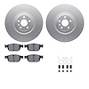 4512-27110 Geospec Brake Rotors w/5000 Advanced Brake Pads Kit & Hardware, Fits Select Volvo, Position: Front