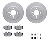 4512-31143 Geospec Brake Rotors w/5000 Advanced Brake Pads Kit & Hardware, 1984-1991 BMW, Position: Front - image 1