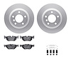 4512-31202 Geospec Brake Rotors w/5000 Advanced Brake Pads Kit & Hardware, 2006-2013 BMW, Position: Rear