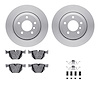 4512-31206 Geospec Brake Rotors w/5000 Advanced Brake Pads Kit & Hardware, 2006-2010 BMW, Position: Rear - image 1