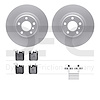 4512-31256 Geospec Brake Rotors w/5000 Advanced Brake Pads Kit & Hardware, 2012-2020 BMW, Position: Rear - image 1