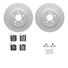 4512-31257 Geospec Brake Rotors w/5000 Advanced Brake Pads Kit & Hardware, 2013-2021 BMW, Position: Rear