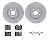 4512-32000 Geospec Brake Rotors w/5000 Advanced Brake Pads Kit & Hardware, Fits Select Mini, Position: Front