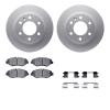 4512-40104 Geospec Brake Rotors w/5000 Advanced Brake Pads Kit & Hardware, 2007-2018 Multiple Makes/Models, Position: Front