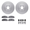 4512-40151 Geospec Brake Rotors w/5000 Advanced Brake Pads Kit & Hardware, Fits Select Multiple Makes/Models, Position: Front