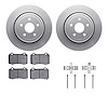 4512-42055 Geospec Brake Rotors w/5000 Advanced Brake Pads Kit & Hardware, Fits Select Mopar, Position: Rear - image 1