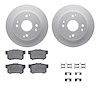 4512-59113 Geospec Brake Rotors w/5000 Advanced Brake Pads Kit & Hardware, 1992-1997 Acura/Honda, Position: Rear - image 1