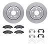 4512-59184 Geospec Brake Rotors w/5000 Advanced Brake Pads Kit & Hardware, Fits Select Acura/Honda, Position: Front - image 1