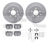 4512-67079 Geospec Brake Rotors w/5000 Advanced Brake Pads Kit & Hardware, 1989-1996 Infiniti/Nissan, Position: Rear