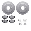 4512-67081 Geospec Brake Rotors w/5000 Advanced Brake Pads Kit & Hardware, 1990-1992 Infiniti/Nissan, Position: Rear