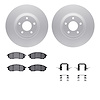 4512-67112 Geospec Brake Rotors w/5000 Advanced Brake Pads Kit & Hardware, 2009-2016 Renault, Position: Front