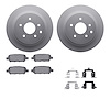 4512-67129 Geospec Brake Rotors w/5000 Advanced Brake Pads Kit & Hardware, 2008-2013 Infiniti/Nissan, Position: Rear
