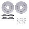 4512-67134 Geospec Brake Rotors w/5000 Advanced Brake Pads Kit & Hardware, Fits Select Multiple Makes/Models, Position: Front - image 1