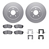 4512-67145 Geospec Brake Rotors w/5000 Advanced Brake Pads Kit & Hardware, 2011-2019 Infiniti/Nissan, Position: Front