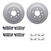 4512-68014 Geospec Brake Rotors w/5000 Advanced Brake Pads Kit & Hardware, 2002-2006 Infiniti/Nissan, Position: Rear