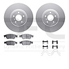 4512-68021 Geospec Brake Rotors w/5000 Advanced Brake Pads Kit & Hardware, 2007-2015 Infiniti/Nissan, Position: Front - image 1