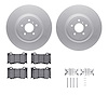 4512-68022 Geospec Brake Rotors w/5000 Advanced Brake Pads Kit & Hardware, Fits Select Infiniti/Nissan, Position: Front - image 1