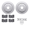 4512-68023 Geospec Brake Rotors w/5000 Advanced Brake Pads Kit & Hardware, 2008-2020 Infiniti/Nissan, Position: Rear - image 1