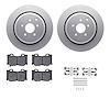 4512-68026 Geospec Brake Rotors w/5000 Advanced Brake Pads Kit & Hardware, Fits Select Infiniti/Nissan, Position: Rear - image 1