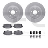 4512-68030 Geospec Brake Rotors w/5000 Advanced Brake Pads Kit & Hardware, Fits Select Infiniti/Nissan, Position: Rear - image 1