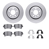 4512-73101 Geospec Brake Rotors w/5000 Advanced Brake Pads Kit & Hardware, 2004-2009 Audi/Volkswagen, Position: Rear